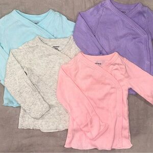 Carter's Long Sleeve Side Button Tops - Pink, Blue, Purple, Gray